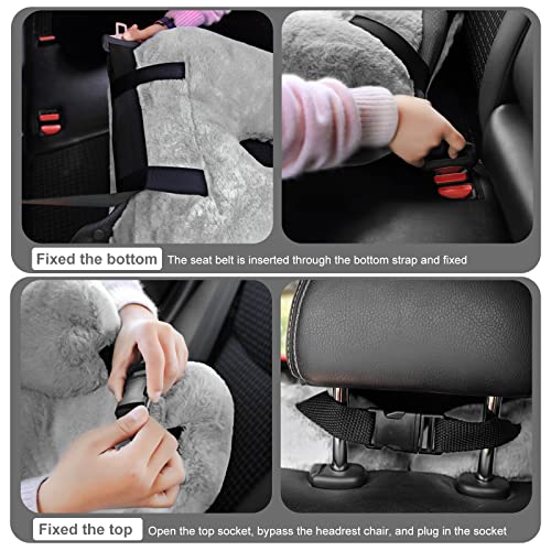 Almohadas de viaje para auto cuello y cuerpo 2 pcs gris miniatura 5
