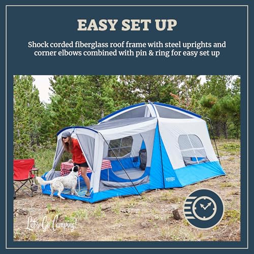 Wenzel 8 Person Klondike Tent, Blue