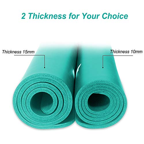 Tapete de ioga YUREN grande para exercícios, 1,2 x 2,1 m com espessura de 10 mm, ultra confortável,