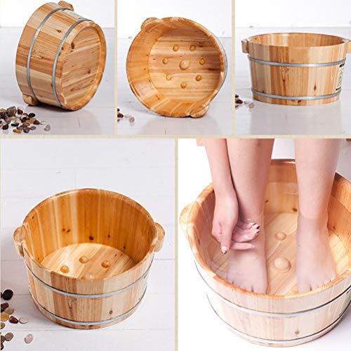 Cubeta de madera para baño de pies, spa de pies miniatura 4