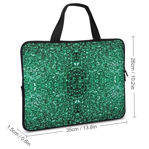 Beautiful Emerald Green Glitter Sparkles Carrying Laptop Bag Slim Briefcase Computer Case Business Handbag Backpack2