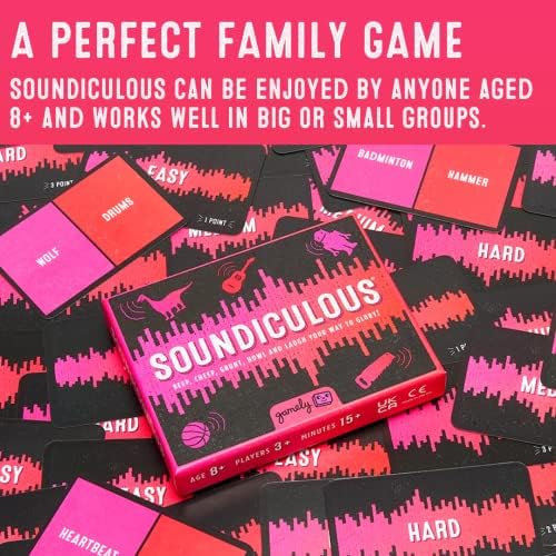 Soundiculous: The Hilarious Pocketsize Party Game of Ridiculous Sounds | The Family Friendly Card Game That Gets Kids, Adults and the Whole Family Laughing.