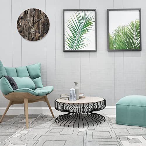 Horloge murale texture bois It's Wine O'Clock de style rustique premium