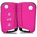 Produktbild kwmobile Autoschlüssel Silikon Hülle kompatibel mit VW Golf 7 MK7 3-Tasten Autoschlüssel - Schlüsselhülle - in Pink