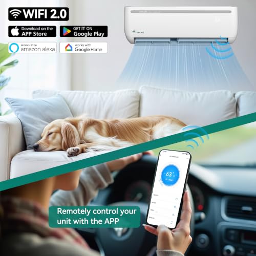 Image of YITAHOME 24000 BTU Mini Split AC /Heating System 230V 18.5 SEER2 | Ductless Energy Efficient Inverter Air Conditioner, Wifi Enabled Compatible with Alexa Cool Up to 750 Sq. Ft