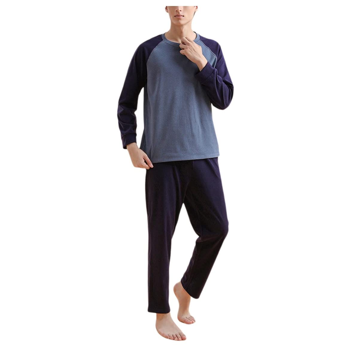 Vêtements de détente homme pyjama coton violet taille L, le cadeau idéal pour des nuits sereines