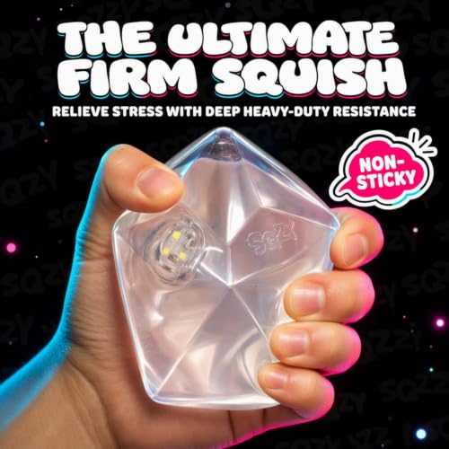 SQZY Light Up Squishy Gel Gems Decahedron Fidget Toy with LED Lights by Acorn Avenue - Used condition - Image 2
