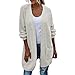 Buby Damen Long Open Front Pocket Cardigan Frau Lässig Langarm Langstrick Textur Tops Chunky Strick Loose Fit Strickwaren Übergroße Pullover Sweatshirt Jacke Jumper Outwear Mantel Coats Bluse