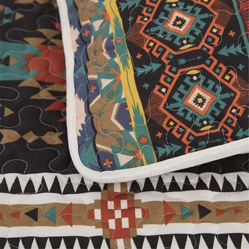 WONGS BEDDING Colourfull Bohemian Bedspread Set,Boho Mandala Pattern Bedspread,Soft Microfiber Lightweight Coverlet with 2 Pillow Shams for All-Season,220x240 cm