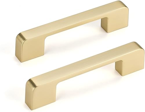 Paquete de 10 tiradores de gabinete modernos de oro cepillado de 3-34 pulgadas, aleación de zinc, tiradores de cajón de aparador, accesorios de