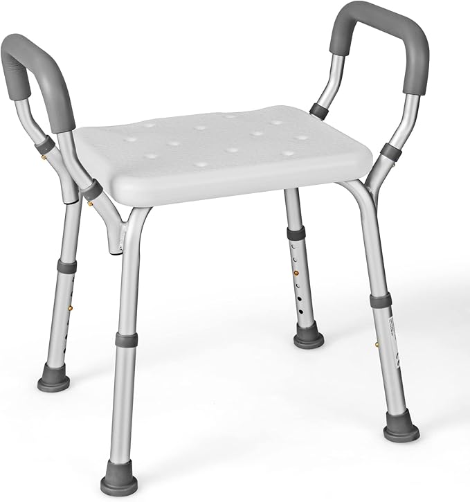 COSTWAY Shower Chair, 6 Positions Adjustable Bathtub Shower Stool with