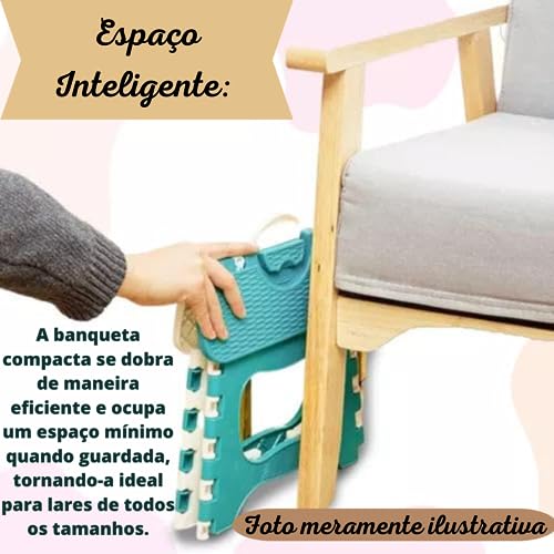 Banqueta Dobrável Portátil de Plástico Multiuso Infantil Banquinho para Crianças e Adultos Banco par
