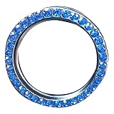 (3 Pack) Silver Crystal Car Bling Ring Emblem Stickers, Rhinestone Ignition Starter Bling for Button