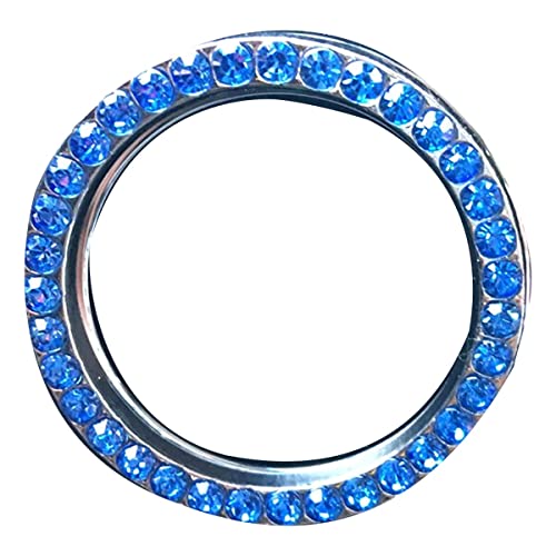 (3 Pack) Silver Crystal Car Bling Ring Emblem Stickers, Rhinestone Ignition Starter Bling For Buttons Keys & Knobs, Interior Crystal Car Accessory (Silver) #TOP6