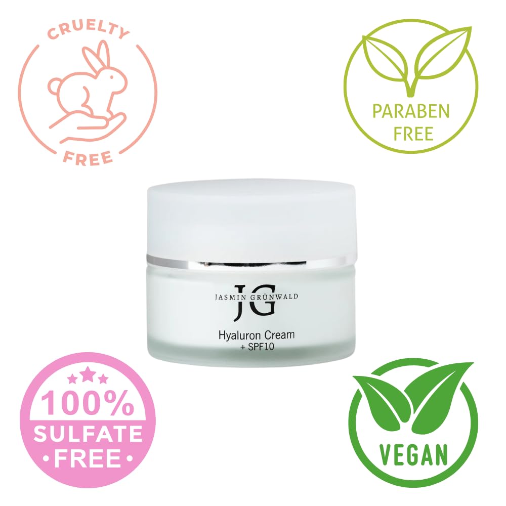 Hyaluron Gesichtscreme mit SPF 10, 50 ml, Feuchtigkeitsspendend & Anti-Aging, vegan & ohne Parabene, UV-Schutz für alle Hauttypen