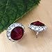 PammyJ Dark Red 20mm Crystal Center Post Earrings | Wedding Earrings