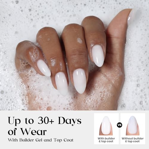 Image of Beetles Milky White Press on Nails Short Almond Fake Nails 160PCS DIY | Pre-Colored Milky White Nails Come in 16 Sizes to Help Fit DIY Short Almond Manicure Needs