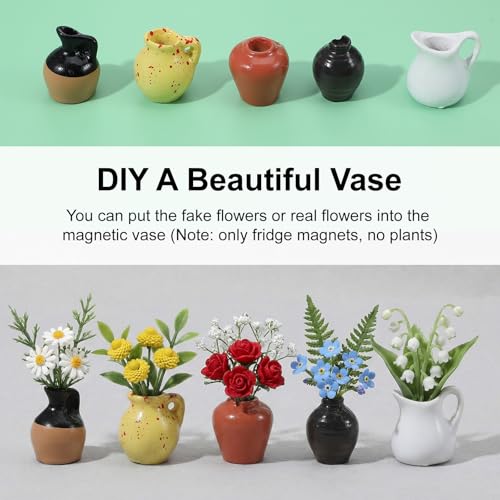 5 Imanes Decorativos Mini Jarrón para Refrigerador miniatura 3