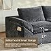 Vamcheer Modular Sectional Cloud Couch, Utra Soft U Shaped Couch with 2 Movable Ottoman, Deep Seat Boneless Couches for Living Room Bedroom, No Assembly Required, Grey