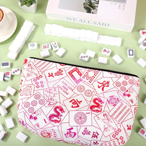 Bolsa para fichas de Mahjong con cierre y diseño rosa miniatura 4