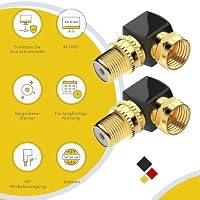 RedStar24 Sat F-Stecker Winkel Adapter 90° Grad Massiv für Koaxialkabel F-Winkelstecker Winkeladapter F-Adapter gewinkelt Sat-Kabel Antennenkabel Kupplung Vergoldet - 2 Stück – Ansicht 5