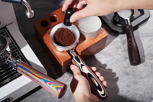 Image of IKAPE Coffee Products, 51mm Bottomless Naked Portafilter Compatible with 51mm Delonghi EC0680, EC0685, SMEG & EUPA Coffee Machines (Included 14g Capacity Filter Basket)