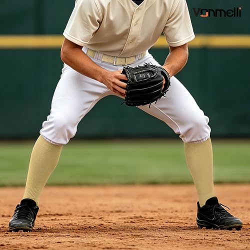 Image of VONMELLI Youth Baseball Belt and Socks Combo, Elastic Softball Belts and Socks for Boys and Adult (2 Pairs of Socks & 1 Belt)