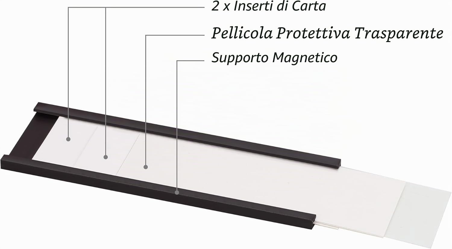 Realth Etichette Magnetiche Scrivibili 76.2MM X 152.4MM 50 Pcs | con Pellicola Protettiva Trasparente, per Uffici, Magazzini, Scaffali Metallici, Armadietti e Lavagne Bianche