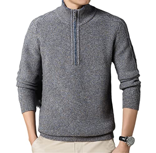 Pull col roule zippe homme 100% laine fini les frissons en taille M