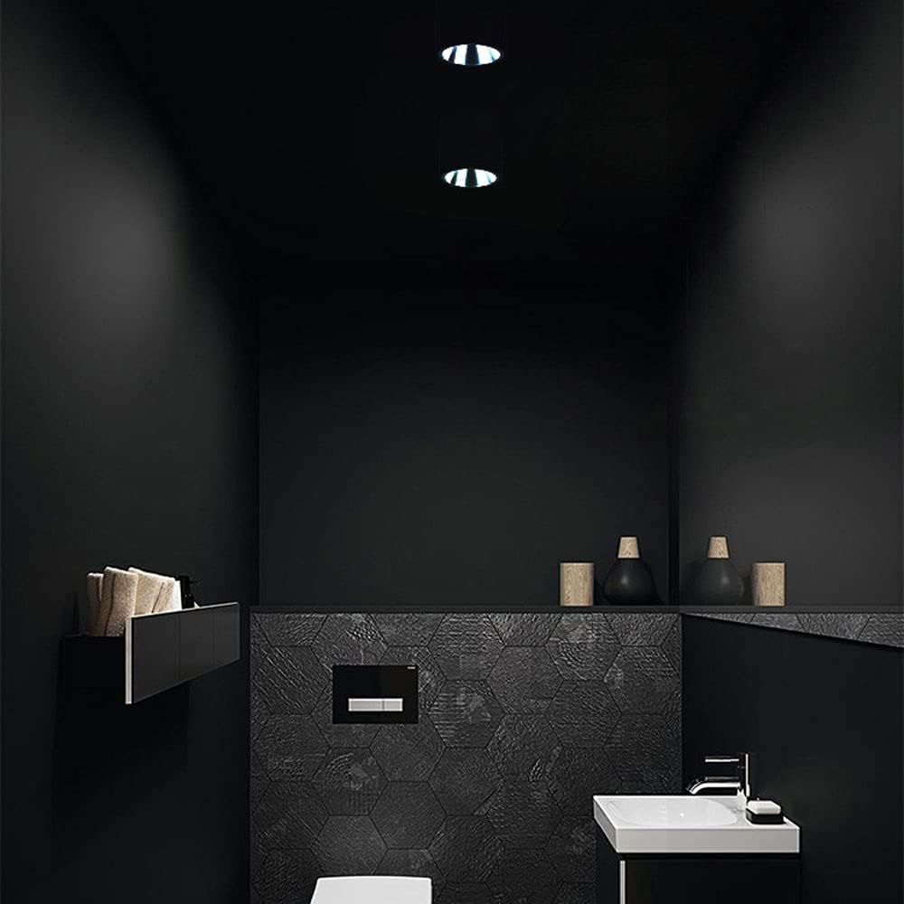 Waterproof Led Ceiling Spotlight Surface Mounted Accent Spot Light, Ip65 Bathroom Wall Spot Lighting Fixture, Modern Ceiling Spotlights for Bath Balcony Corridor Bath/Black3000K