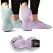 LA Active Grip Socks - 2 Pairs - Yoga Pilates Barre Ballet Non Slip (Royal Lilac and South Beach Teal)