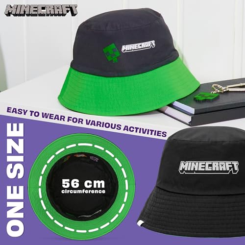 Image of Minecraft Boys Bucket Hat, Sun Hat for Kids Beach Summer Holiday Essentials - Gifts for Gamers