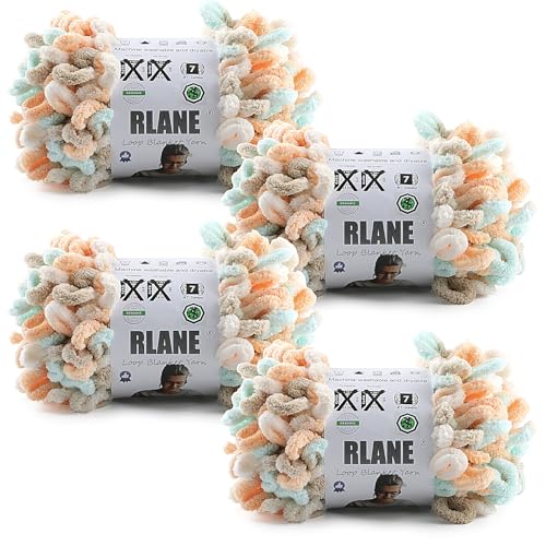 Image of Loop Yarn for Finger Knitting Soft, #7 Rainbow Chunky Yarn for Hand Knitting