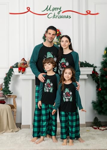 VNVNE Family Christmas Pjs Matching Sets for Women/Men/Couples/Adults, Holiday Xmas Reindeer Elf Plaid Pajamas Sleepwear2