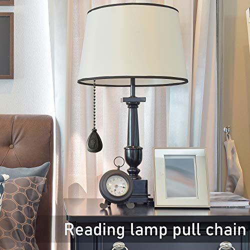 Image of Patelai 4 Pieces Ceiling Fan Pull Chain Extender Ornament 12 Inch Ceiling Pull Chain Extension Classic Drop Shaped Pendant Beaded Ball Cord for Fan light lamp decorative with Connector(Black Copper)