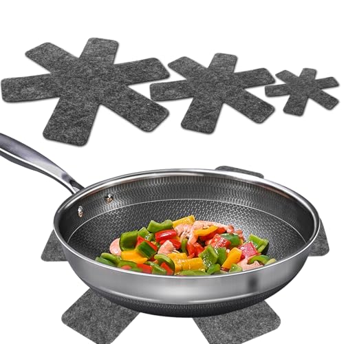 ASelected 12 Stück Pfannenschutz 38/35/26 cm Pfannenschoner Topfschoner Pfannenschoner aus Filz für Alle Arten Von Pfannen Töpfen und Schüsseln