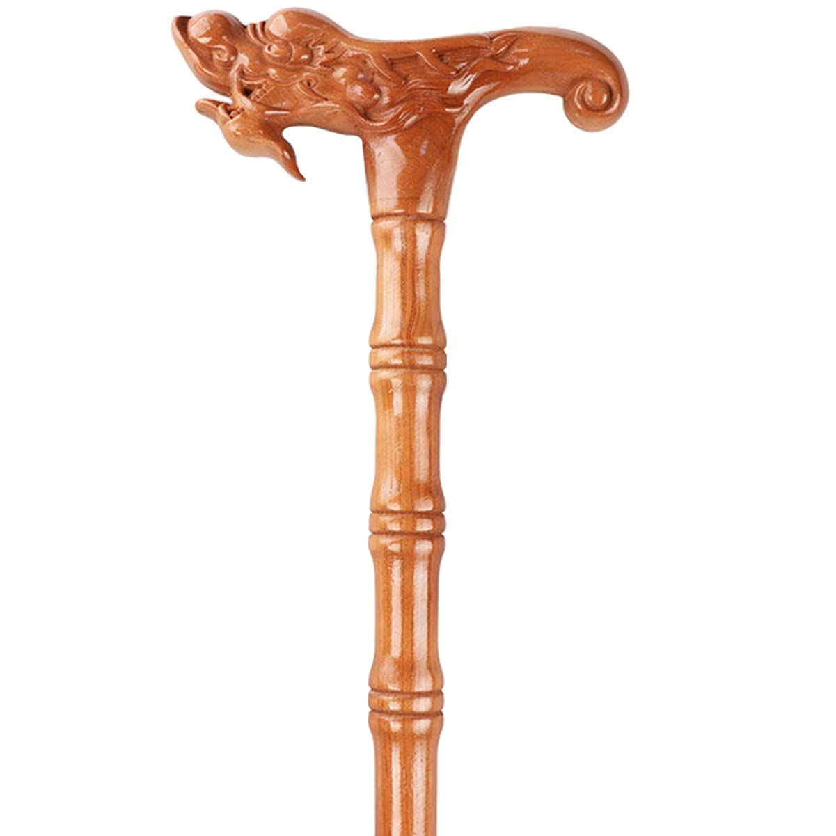 Bastón con Cabeza de dragón para Personas Mayores. Bastones de Madera Vintage con Mango de Madera Maciza, Hechos a Mano, Muy Resistentes y con Funda Antideslizante.
