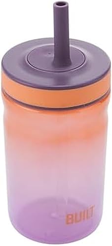 Miniatura 1 de BUILT Vaso Bedford de 16 onzas líquidas de una sola pared con popote de Tritan con sello Bedford, tapa para pajilla, resistente a derrames, mantiene