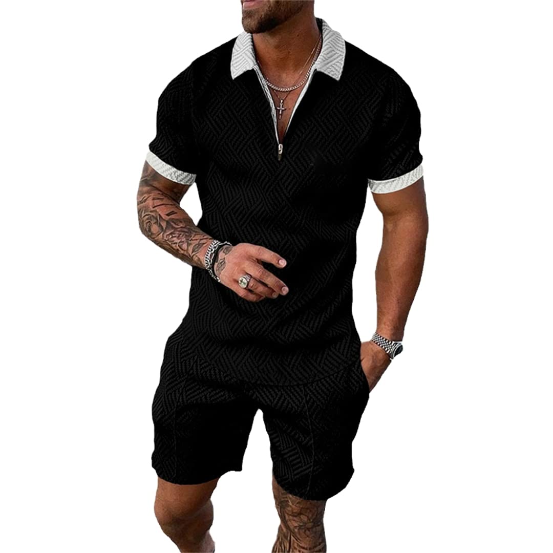 Letni hawajski dres treningowy, odzież męska, spodnie polo, zestaw 2 szt, 1117, 3XL