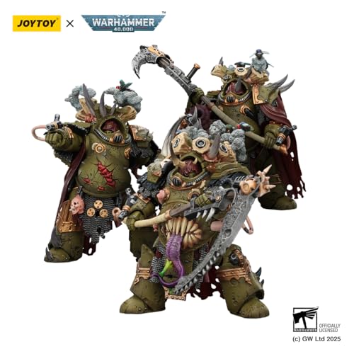 Image of JOYTOY Death Guard Warhammer 40k 1 /18 Action Figure Death Guard Deathshroud Terminator Set of 3 Figures Collectible Gifts,Toys for Kids 15+ and Adults 5.51-inch
