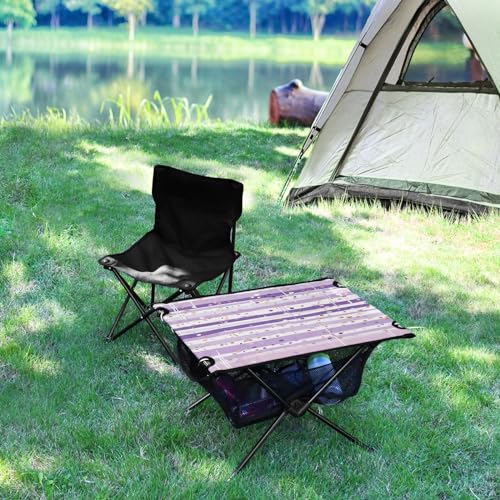 SDMKA Folding Camping Tables Mesa Plegable para Camping, Playa y Picnic con Estructura de Metal y Tapete de Oxford, Forma Rectangular, Color C256 miniatura 5