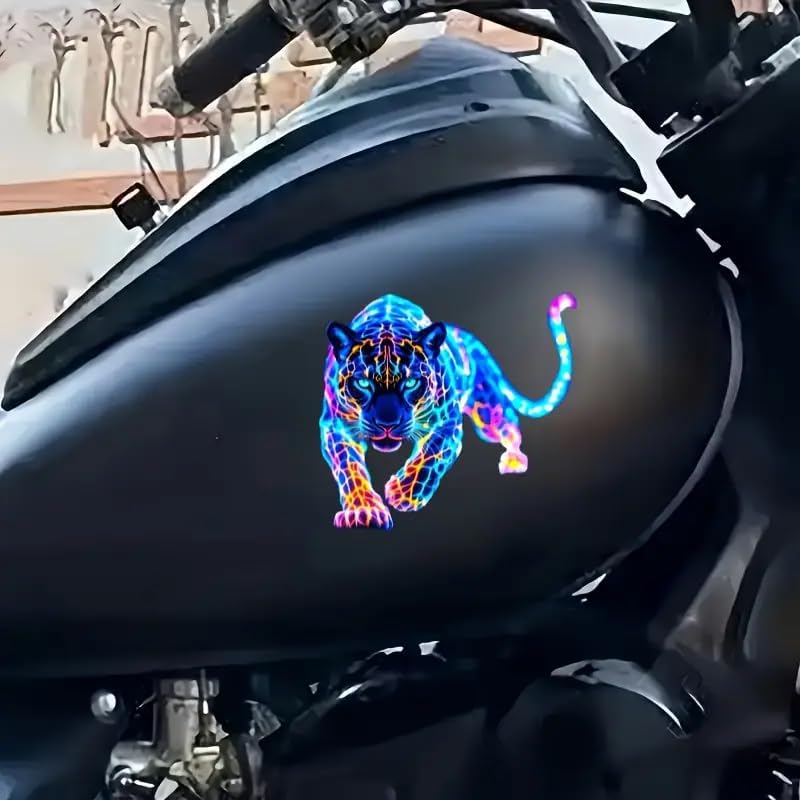 Neon Patterned Leopard PVC Vinyl Car Decals Stickers Waterproof Self-Adhesive Decals for Cars, Laptops, Trucks, Motorcycles Wall Window Luggage Scratch Cover Door Decor Sticker image 5