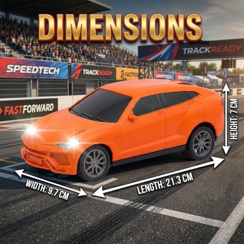 Image of Gooyo GY-448JM Rechargeable Remote Control Car Toy | Orange Color, Power Source: Lithium Rechargeable Battery for Car (Included) & 2xAA Battery for Remote Controller (Not Included)