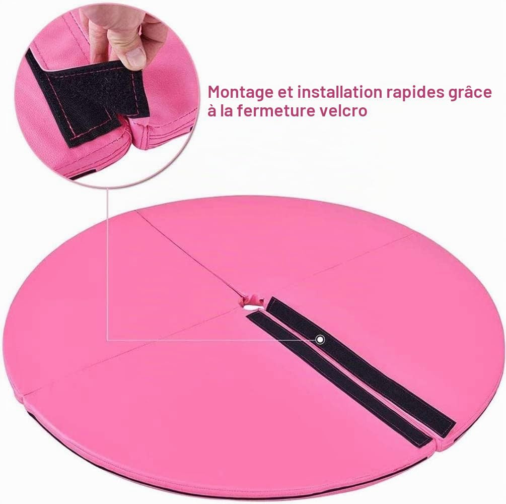 Dancing Pole Crash Mat Tapis de sol d'exercice extra épais Dancing Pole Home Yoga Pilates Gymnastics Mat-Rose(Size:120x3cm)