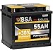 BSA Autobatterie 55Ah 12V Batterie 520A/EN +30% Startleistung ersetzt 44Ah 45AH 50AH 52AH 46AH 55AH 47Ah 53AH