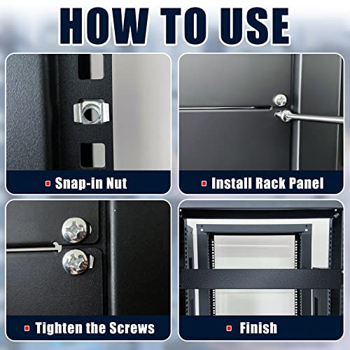 Image of Leinuosen 20 Pcs Blank Rack Mount Panel Spacer Metal Blank Panel Black Server Rack Accessories Mount Filler for 19 Inch Server Network Enclosure Cabinet Cable(1u)