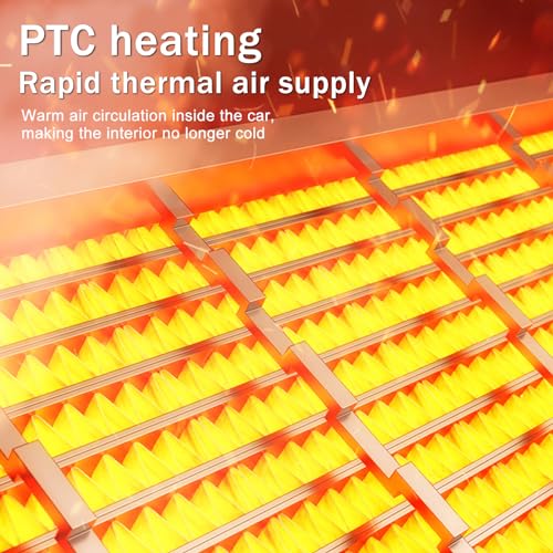 Bluessiery Calentador de Coche, 12V 150W Calefactor para Coche Portátil Desempañador de Parabrisas, 2 en 1 Ventilador de Calefacción y Refrigeración Rotación 360° para Todos Los Modelos - imagen 3