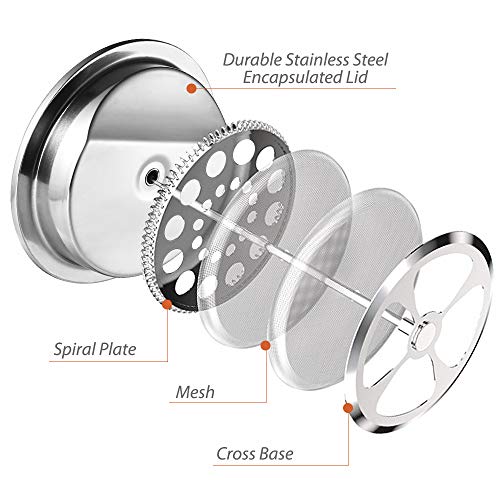 Miuly Kleine französische Kaffeemaschine, 350 ml, Edelstahl, isolierte Kaffeepresse, Edelstahl, französische Presse mit… – Bild 4