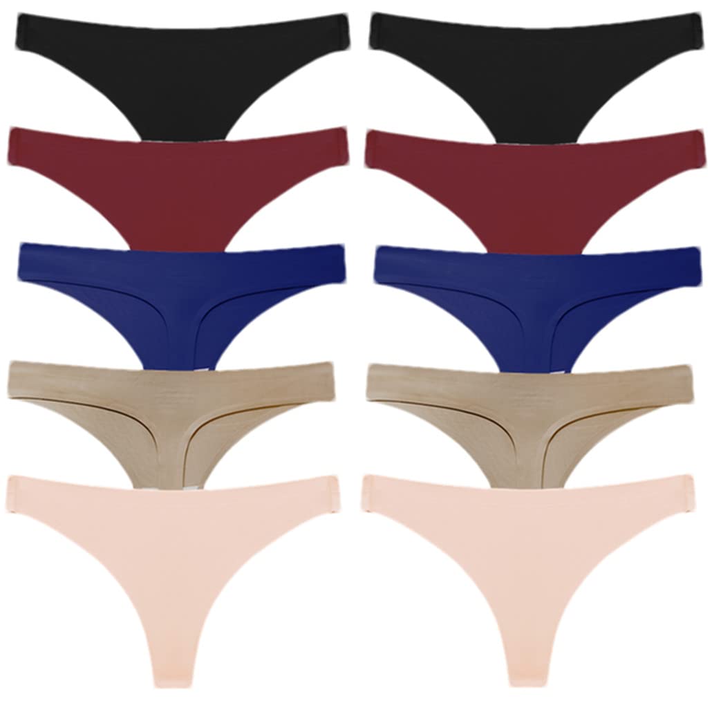 keusyoi Tangas de satén de seda para mujer, ropa interior sin costuras, sexy, tangas