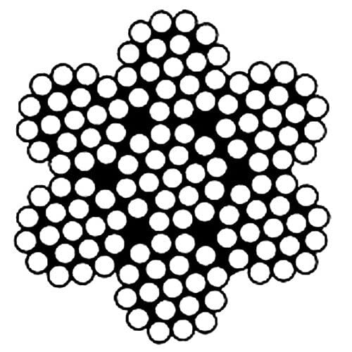 Miniatura 3 de Cable de acero para aviones de 516 pulgadas, 7 x 19, cable de cuerda de acero galvanizado en caliente (cable de 500 pies 516 pulgadas, 7x19, con 50